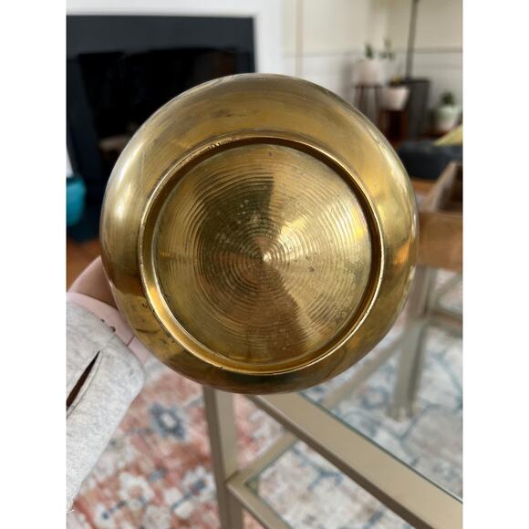 Large Solid Brass Vintage Etched, Vase, Home Decor, Sea Shell, Yin-Yang, Indian - Picture 10 of 10